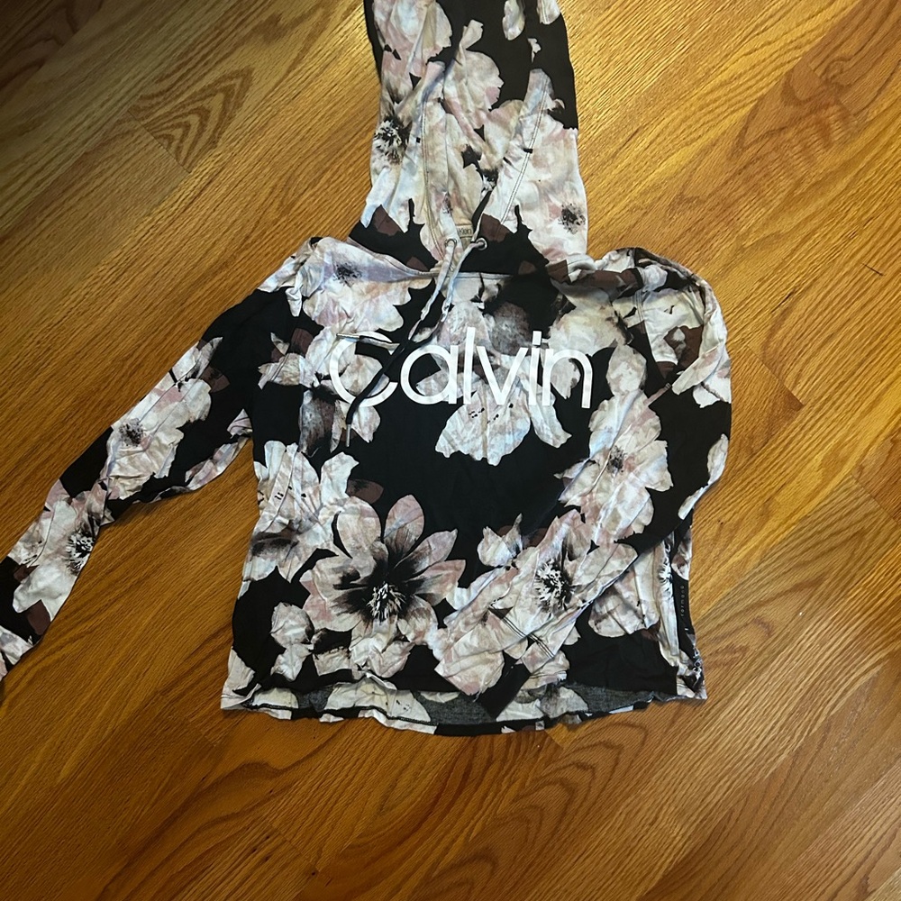 Calvin Klein Cream and Brown Hoodie